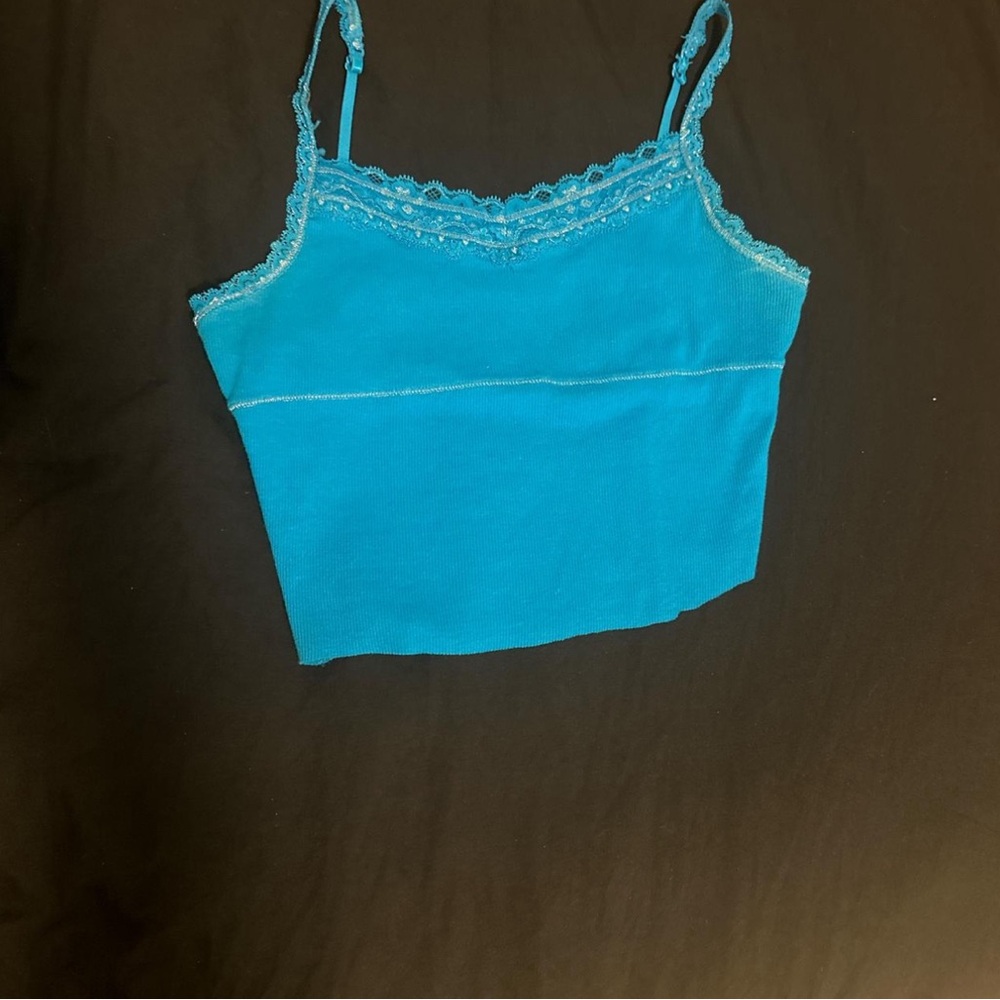 Justice Bright Blue Lace-Trim Camisole
